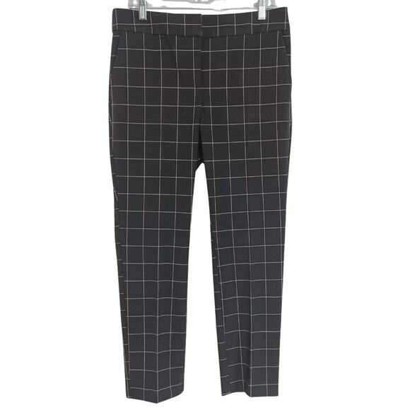 LOFT Marisa Slim Leg Career Dress Pant Women's Size 6 Gray Pink Windowpane NEW - Picture 1 of 10